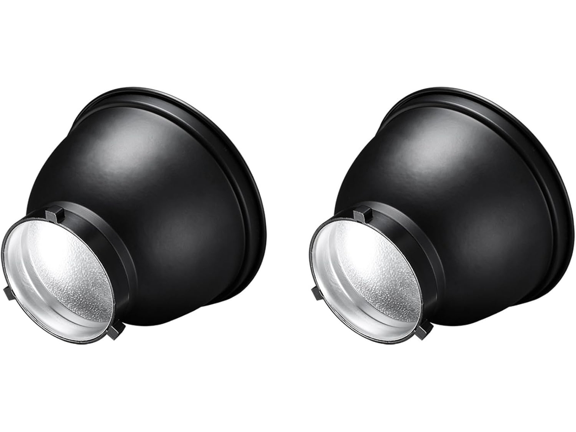 2 Difusores Reflectores Estándar De 55° Para Montaje De Flash Estroboscópico De Estudio