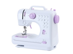 Máquina de coser eléctrica portátil con 12 puntadas integradas, 2 velocidades, pedal y luz blanca y morada Digitallab