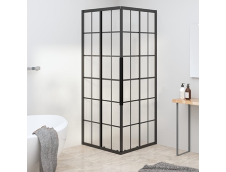 Cabina de Ducha VIDAxL Esg Esmerilado Negro 80x80x180 cm