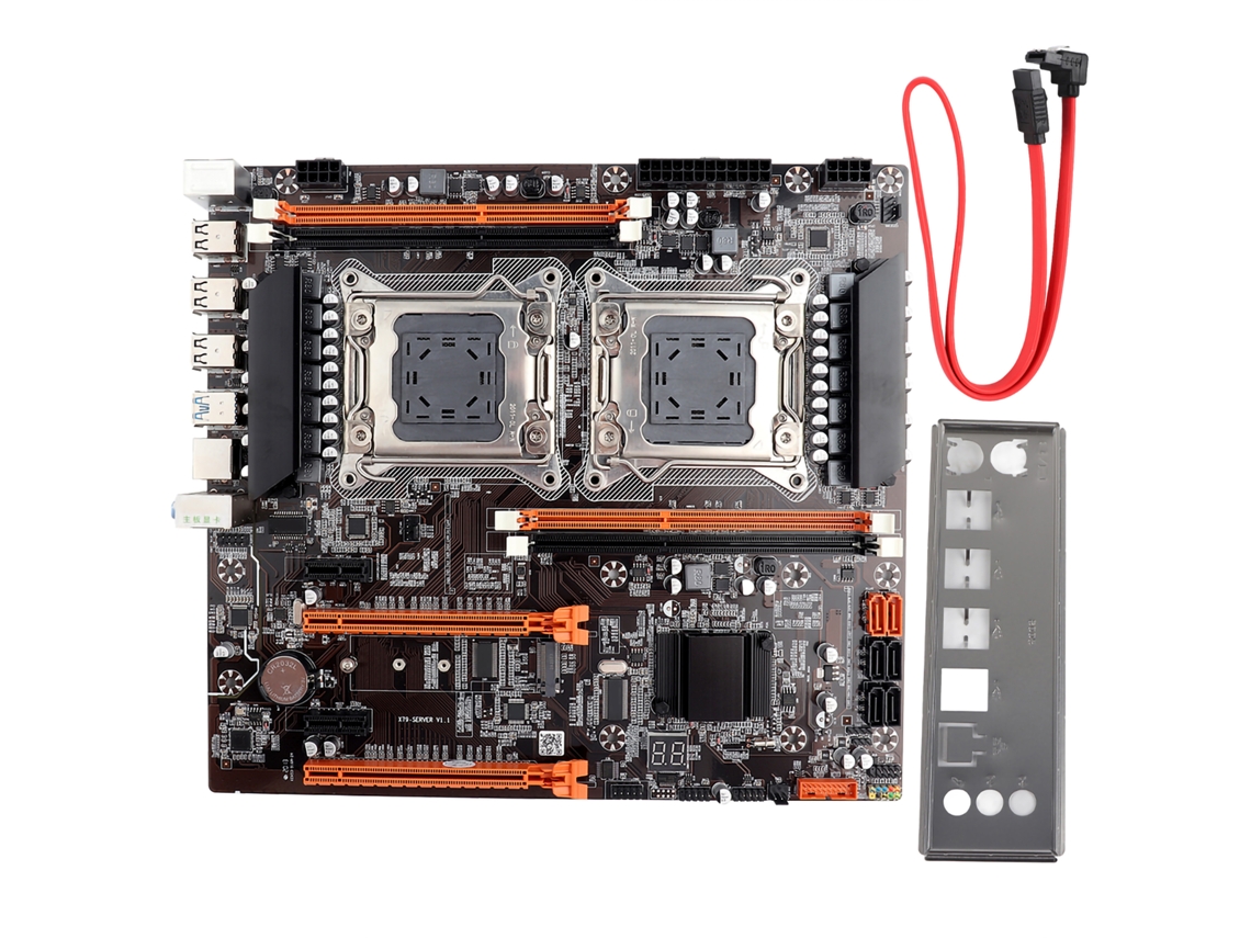 Placa Base De Escritorio X79 De Doble Socket Con 2x Usb3.0/lan Gigabit Y Cable Sata
