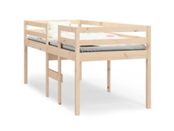 Cama Alta 90x200 Cm Madera Maciza De Pino Dkd Home Decor