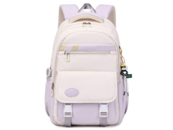 Mochila grande con bandolera, estuche y bolsillo para niñas, ideal para estudiantes. Ligera y perfecta para la vuelta al cole. Color morado.