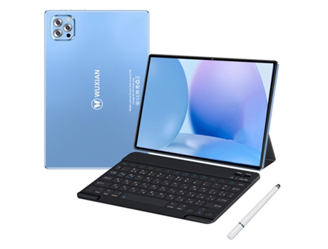 Tablet WUXIAN V62 + Teclado Bluetooth + Funda de Cuero + Auriculares + Stylus Pen (10.1'' - 64 GB - 4 GB RAM - Wi-Fi-4G-GPS - Azul)
