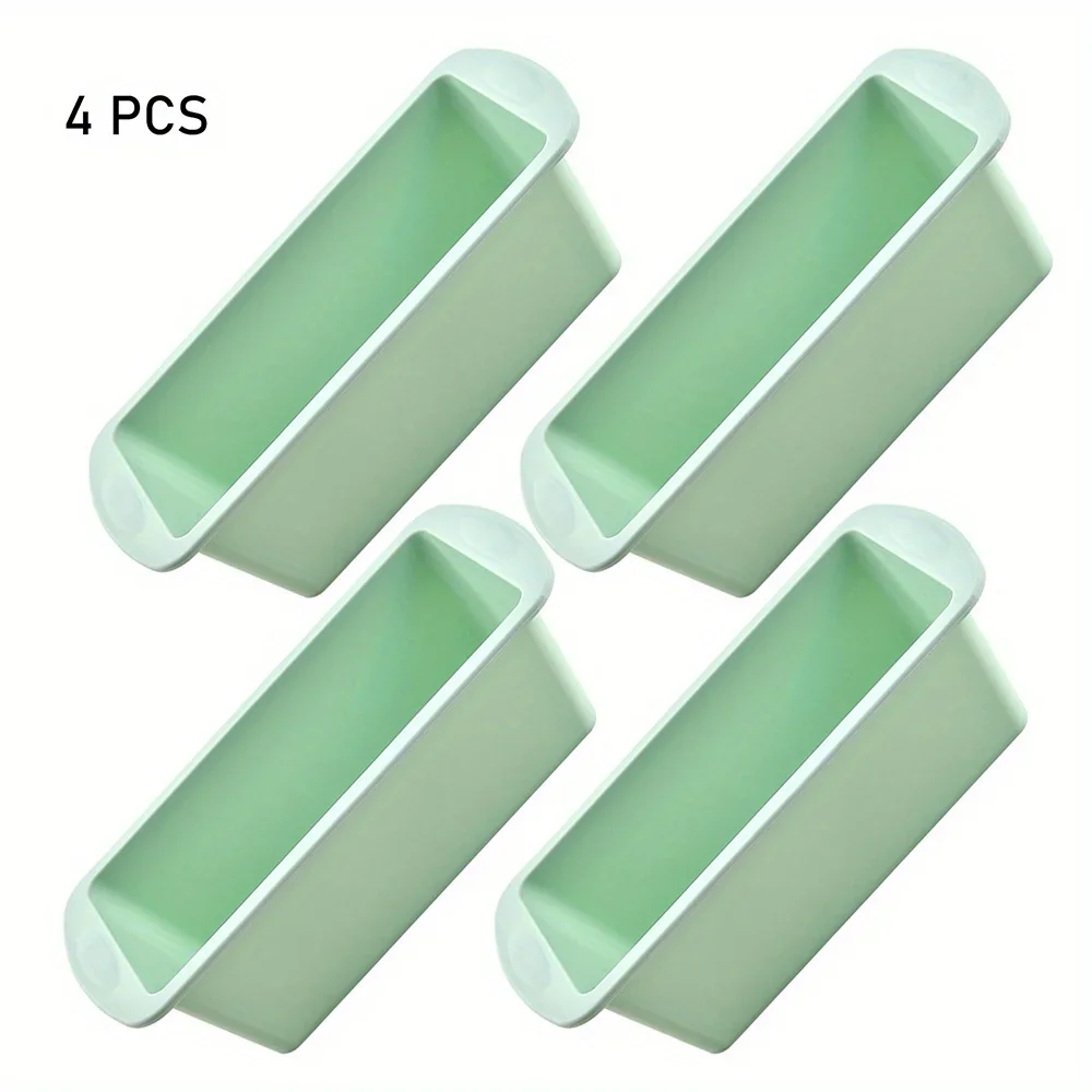 (juego Verde De 4 Piezas) Moldes De Silicona Para Pasteles, Aptos Para Hornear Pan Y Tostadas, Artículos De Cocina.