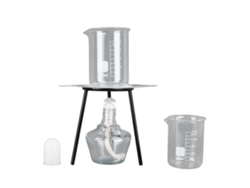 Kit de calentamiento químico de laboratorio: mechero Bunsen, trípode y accesorios.
