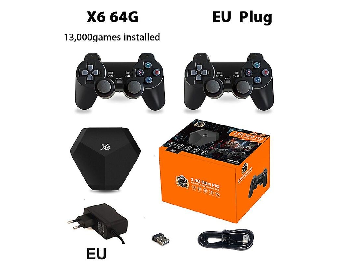 Consola De Videojuegos Retro X6, 9 Simuladores, 64 Gb, 13 000 Juegos Instalados, Salida Hd, 2 Mandos Inalámbricos, Descargable, Regalo De Ps1