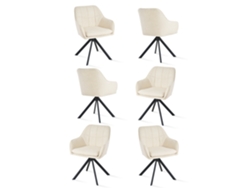 Sillas De Comedor Goeurvant 1437(pack De 6, Crema, Chenilla)