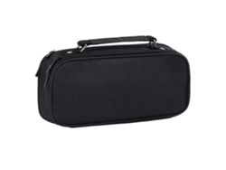 Estuche para lápices de gran capacidad, estuche con doble cremallera, estuche negro para lápices para adolescentes.