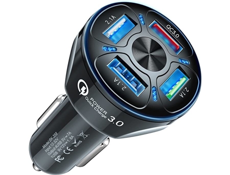 Cargador de Coche CHRONUS QP-Charge22901-11hmy Universal (4 Portas - USB - Negro)