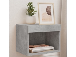 Mesita de noche de pared con luces LED, color gris cemento, DKD HOME DECOR