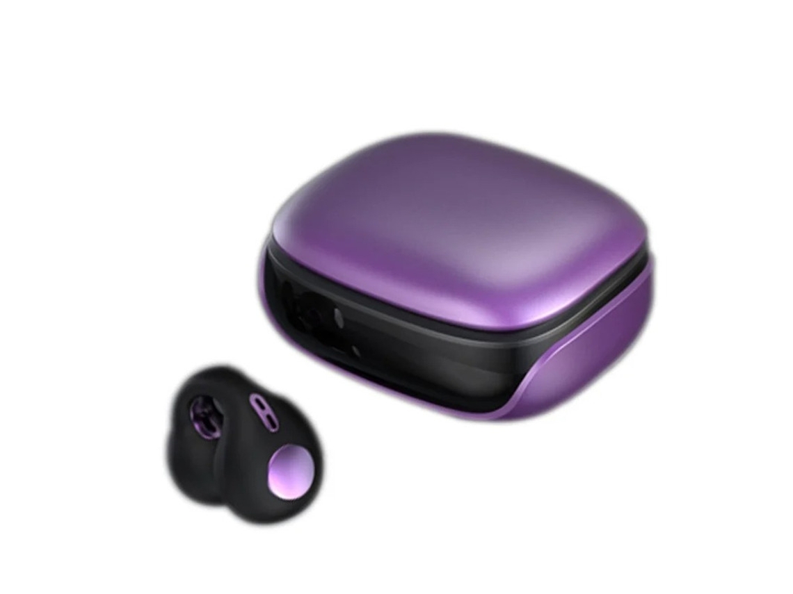 Auriculares Clipe Orelha Sem Fio Condução Óssea Hifi Yizhood Estampada Bluetooth Morado