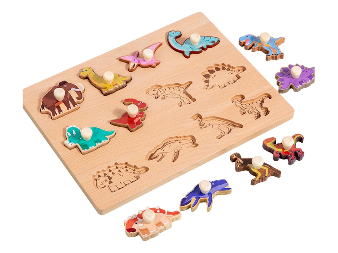 Tablero clasificador de formas de rompecabezas de dinosaurios Slowmoose