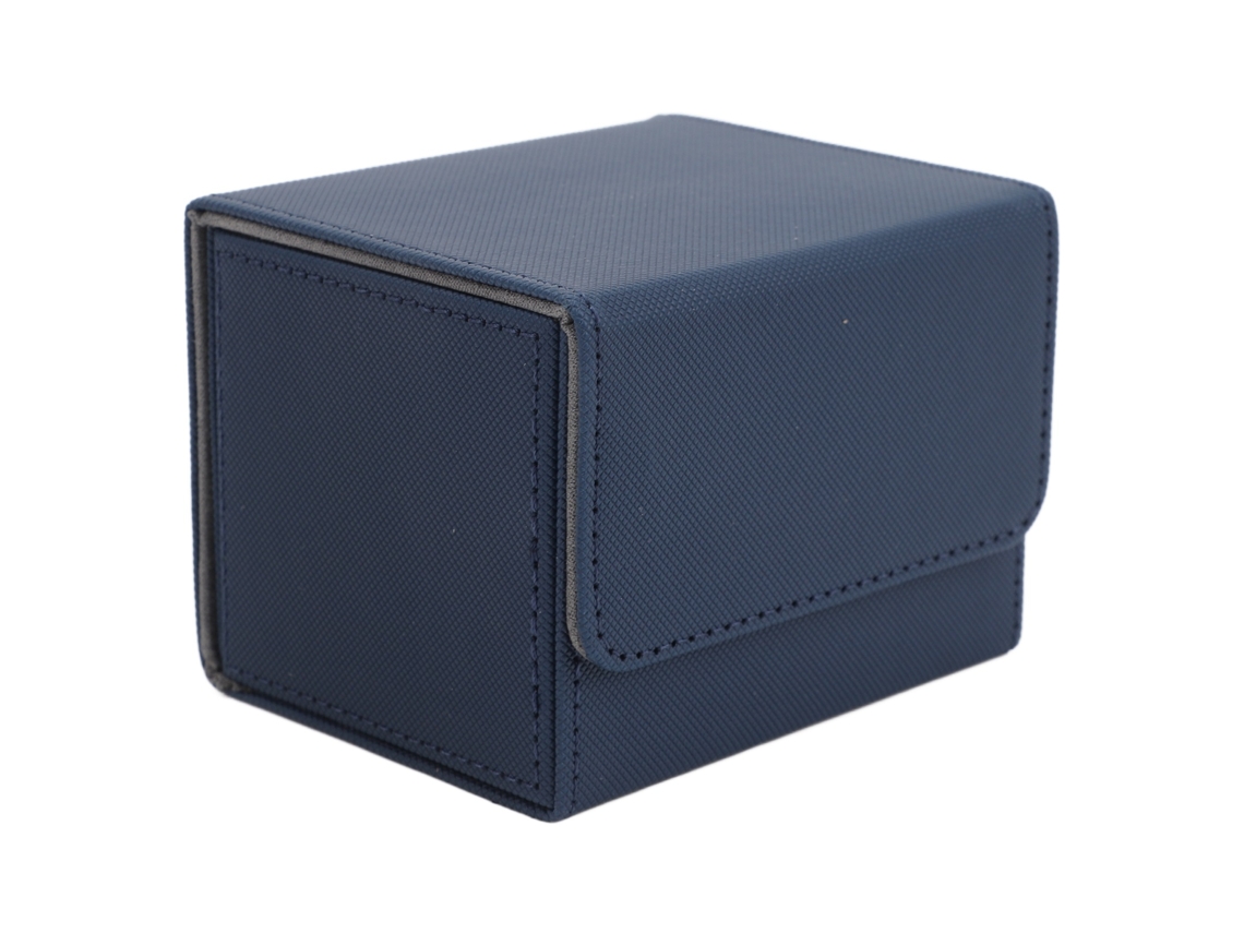 Caja De Gran Capacidad De Piel Sintética Con Tapa Magnética Para Cartas De Tarot Azules.