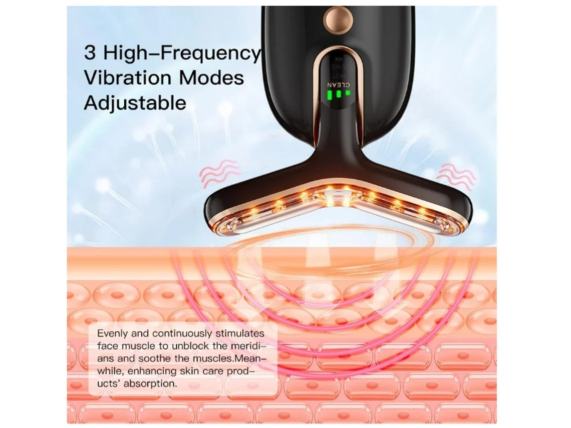 Masajeador facial de microcorriente para adelgazamiento facial AM 810 Negro Yizhood