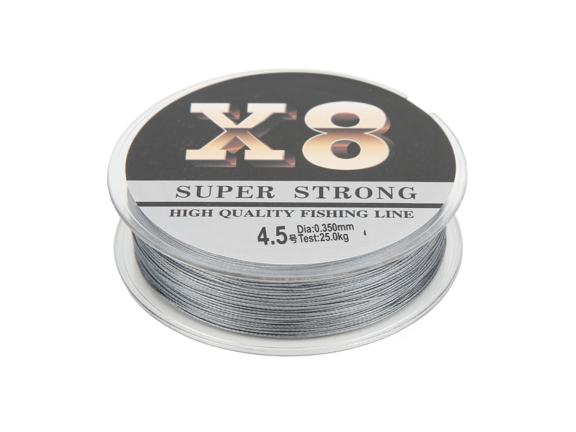 Hilo de pesca trenzado, resistente al desgaste, 100 m, 25 kg, 0,35 mm, para depósitos estancos, gris, sin marca.