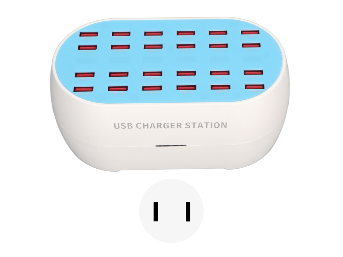 Estación De Carga Usb De 160 W Y 24 Puertos Con Chip Inteligente, Cargador Multipuerto, Enchufe Estadounidense 100-240 V