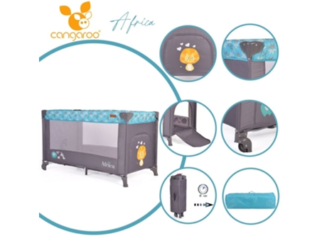 Cuna de viaje AFRICA de CANGAROO turquoise