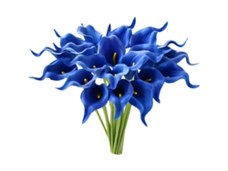 20 Flores Artificiales De Cala Azul De Seda De 34 Cm Para El Hogar, La Cocina Y Bodas.
