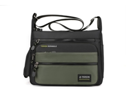 Bolso bandolera para hombre (verde militar), elegante, sencillo y con gran capacidad.