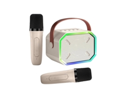 Máquina de karaoke para niños y adultos, mini altavoz Bluetooth portátil con 2 micrófonos inalámbricos y luces LED para TV, fiestas en casa, Yizhood