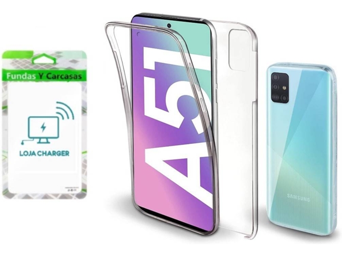 Funda y Protector de Pantalla LOJA CHARGER 4X1 360° Protección total Samsung A51 Transparente