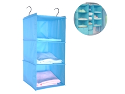 RNEMITERY Organizador de Armario con 3 Compartimentos, Armario de Tela con Estructura de Hierro, Estante Plegable y Sistema de Almacenamiento para Ropa