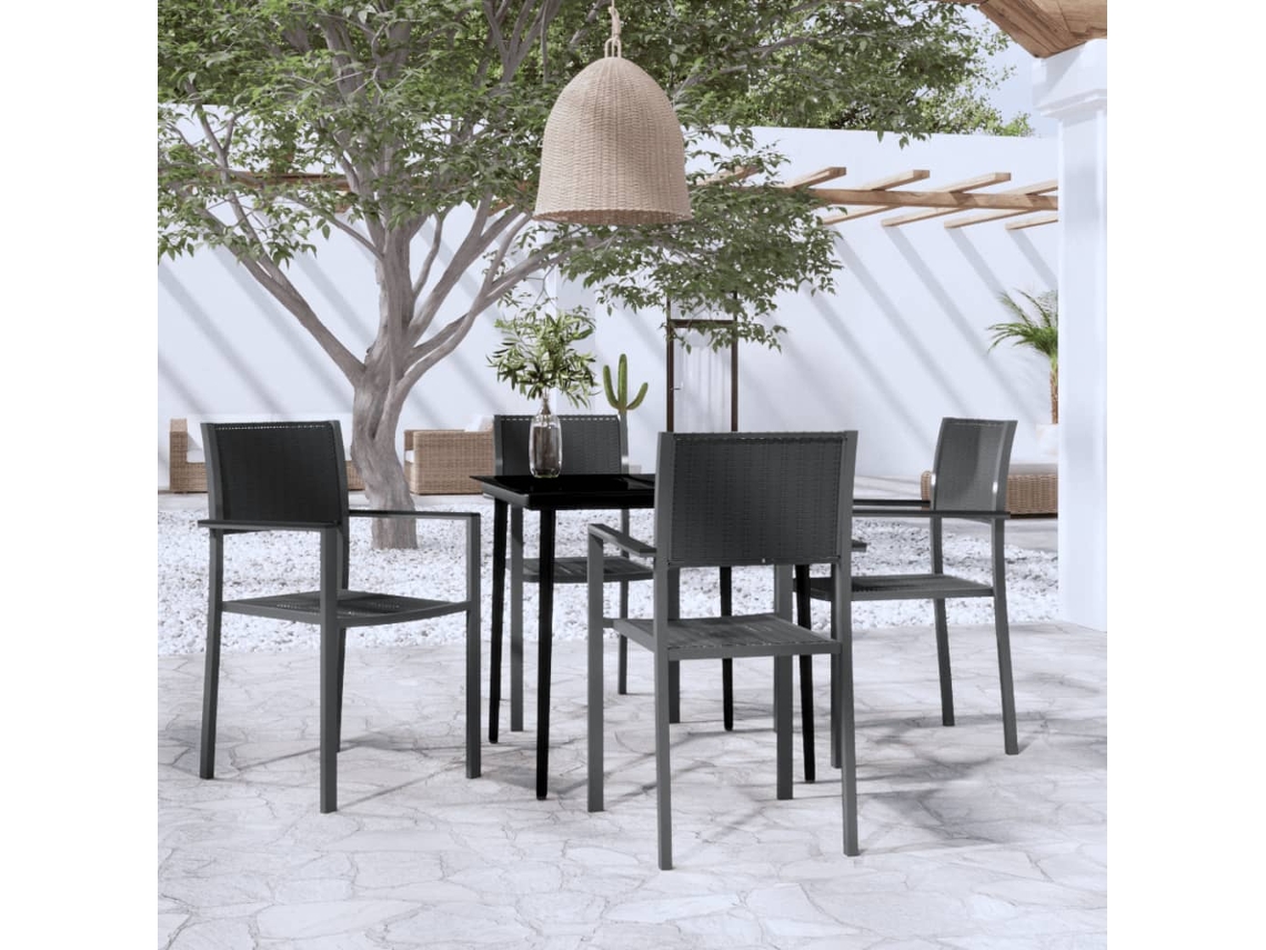 Juego de comedor de jardín de 5 piezas DKD Home Decor en negro