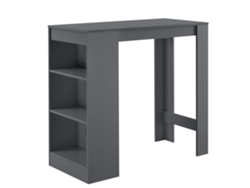 Mesa de bar Kouvola con 3 estantes aglomerado 110 x 50 x 103 cm - Gris oscuro [EN.CASA]