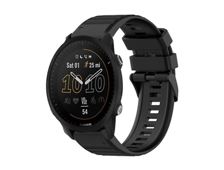 Correa De Reloj Inteligente Para Garmin Forerunner 955, Correa De Silicona Con Textura Horizontal De 22Mm Y Herramienta De Extracción, Color Negro ...