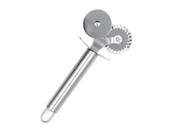 Cortadora de pasta y hojaldre 2 en 1 con rueda doble de acero inoxidable, herramienta para panqueques, pastas y tartas