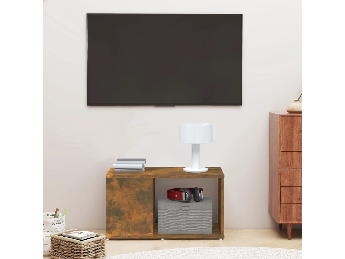 Mueble Tv 60 x 24 x 32 cm Derivados Madera Roble Ahumado Derivados