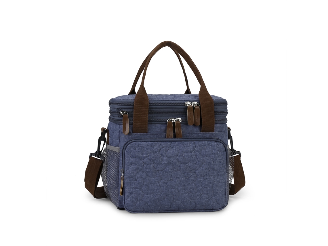 Bolsa de hombro térmica impermeable de gran capacidad para viajes y exteriores, con control de temperatura de doble capa. Yunzii azul oscuro