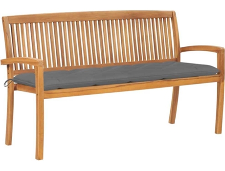 Banco de exterior VIDAXL Gris Teca (159x57.5x90 cm)