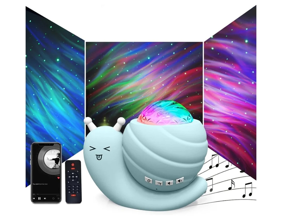 Proyector Star Aurora Galaxy Yizhood 4 En 1 Control Música Azul