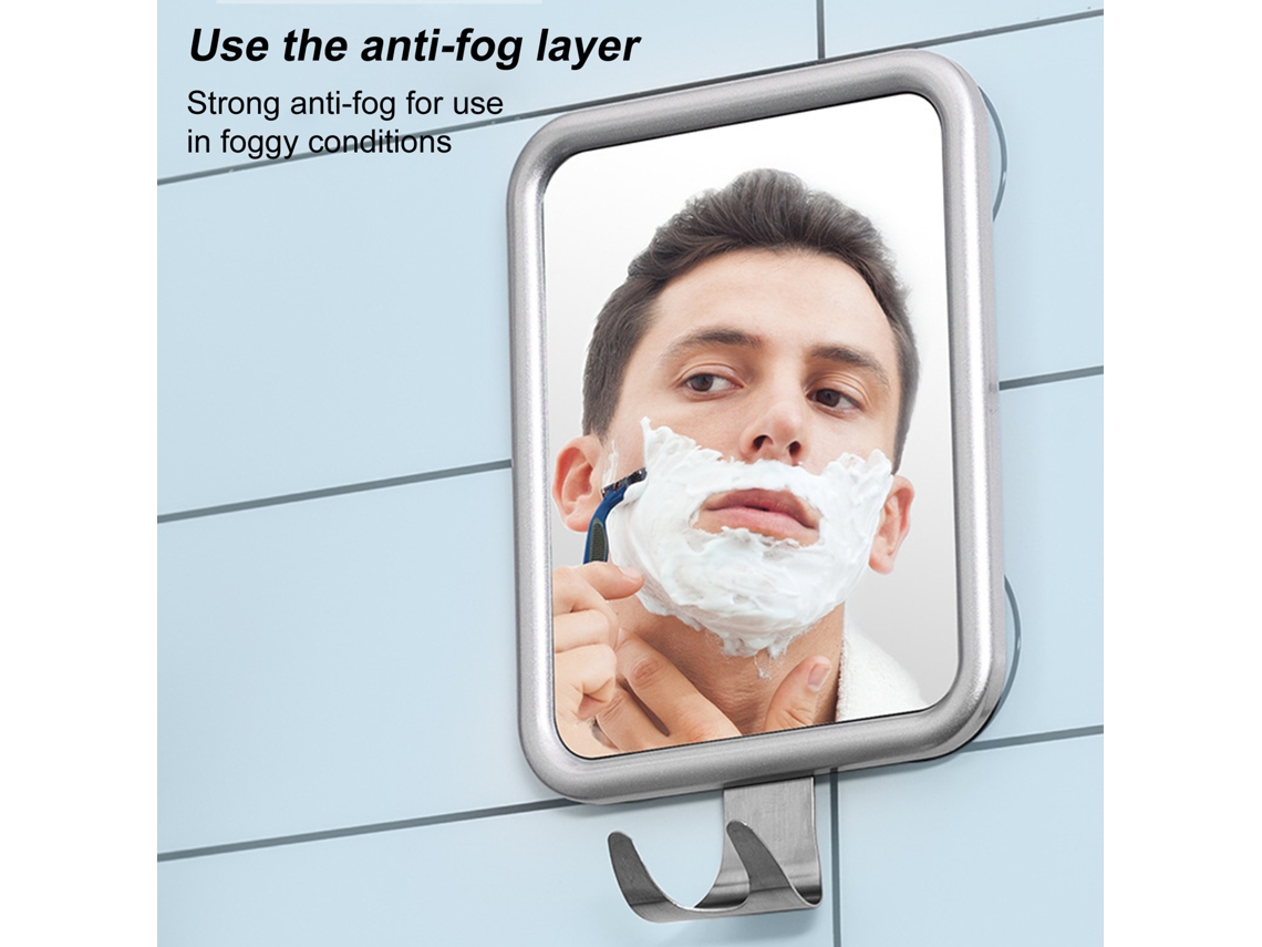 Espejo De Maquillaje Para Baño Con Ventosas, Antivaho Y Práctico Gancho.