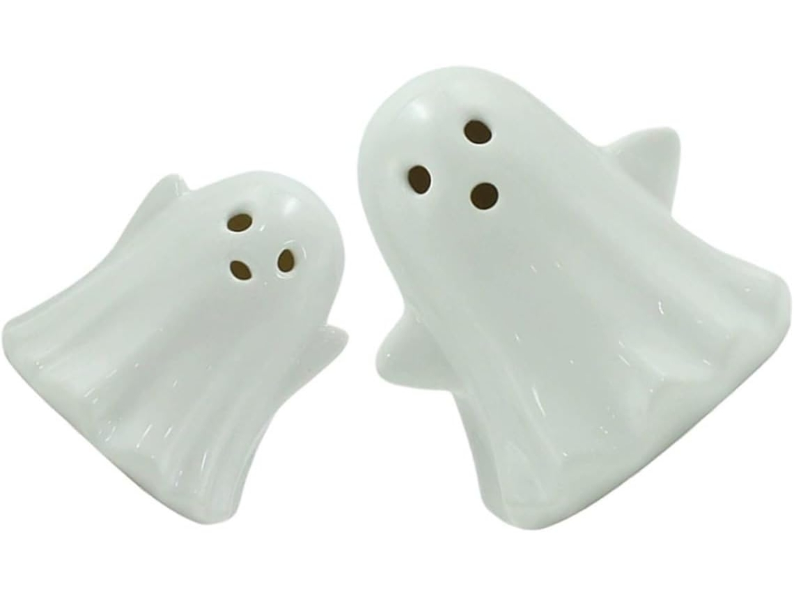 Juego De 2 Lámparas Nocturnas De Cerámica Con Forma De Fantasma, Iluminación Ambiental Suave Para La Decoración De Halloween En El Dormitorio.