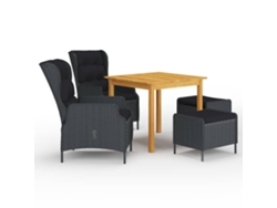 Juego de comedor de jardín de 5 piezas DKD Home Decor en gris oscuro