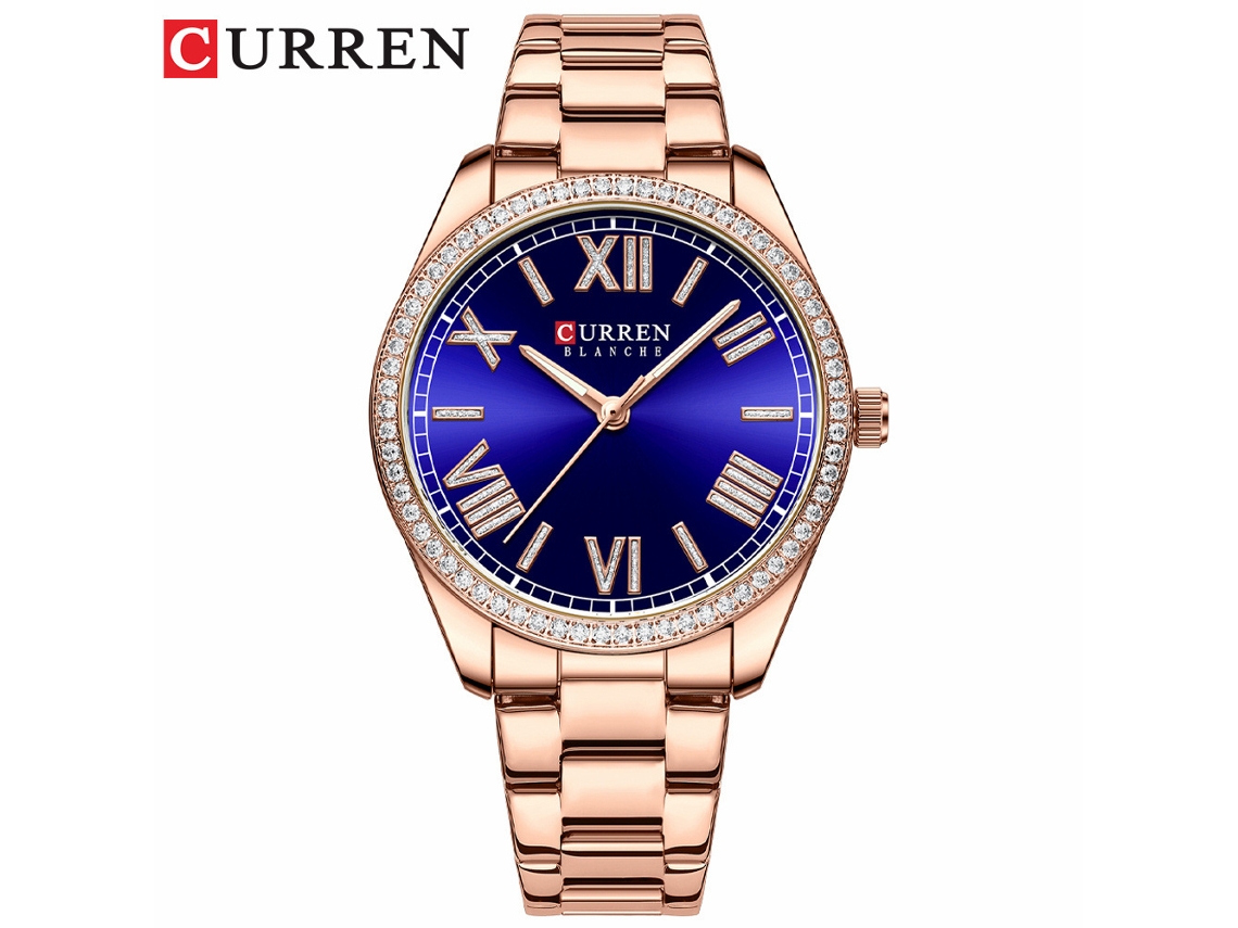 Reloj De Pulsera Sencillo De Estilo Retro Para Mujer (azul) Con Números Romanos, Resistente Al Agua, De Cuarzo, Redondo.