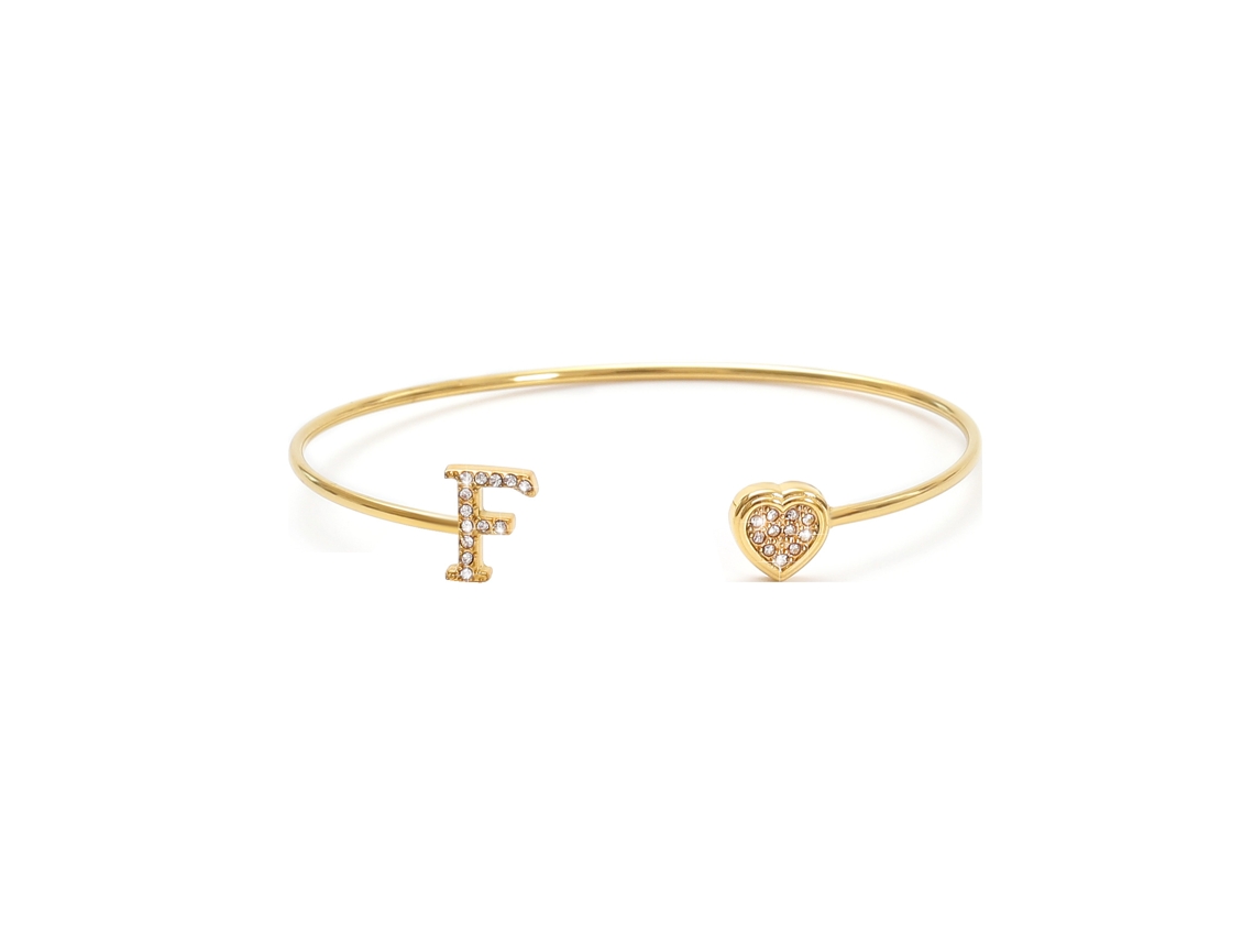 Pulsera de oro para mujer con letra, pulsera chapada en oro de 18k (f) Gafas
