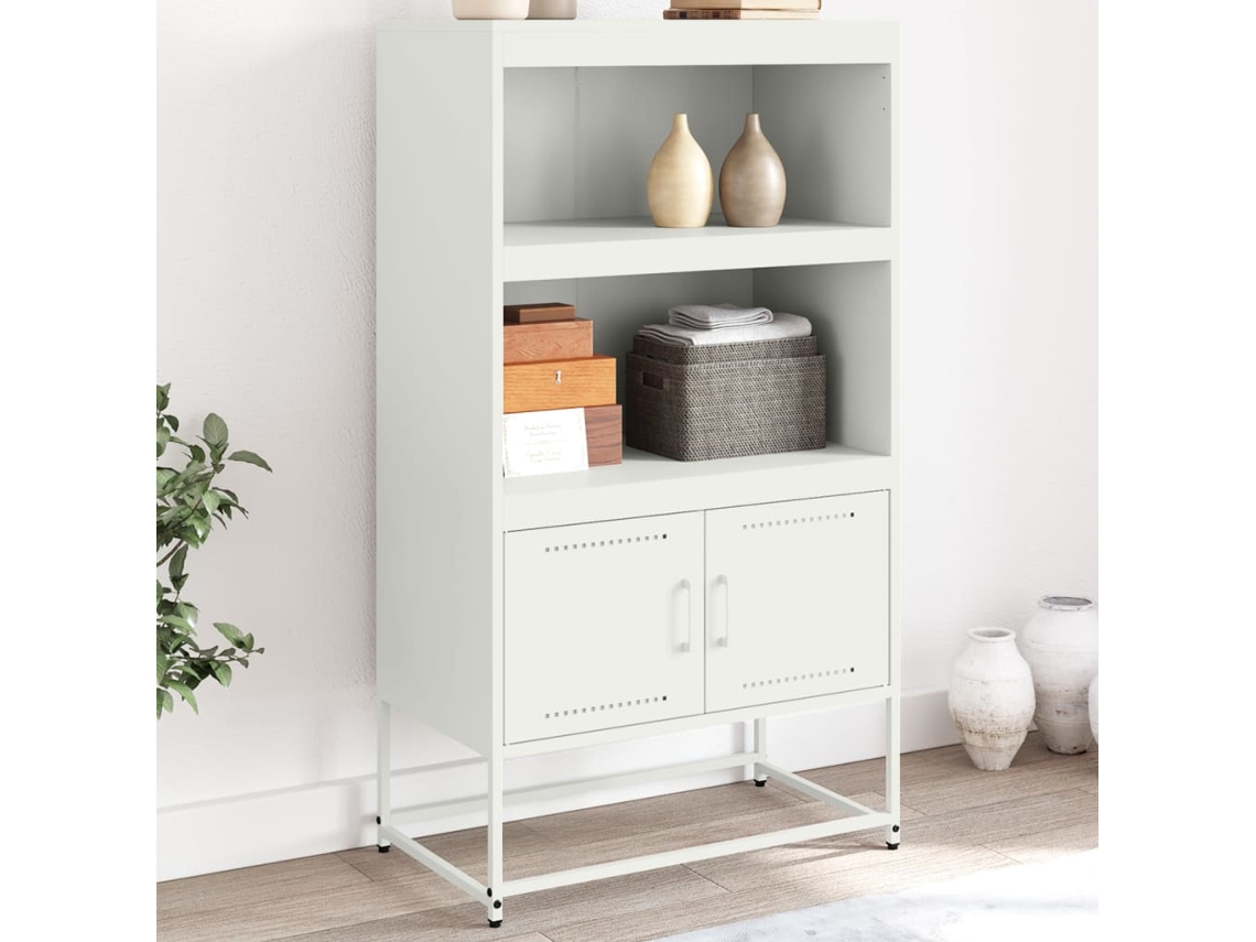 Aparador De Acero Blanco 68,5x38,5x123,5 Cm