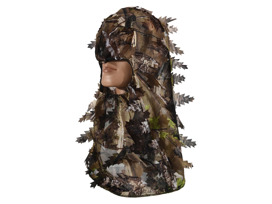 Gorro De Caza Ghillie Con Mosquitera Y Estampado De Hojas De Camuflaje Para Hombre, Talla Única, Verde Y Amarillo.