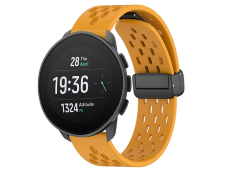 Correa Smartwatch para SUUNTO 9 Peak Pro 22mm Silicona con Cierre Magnético Plegable (Amarillo)