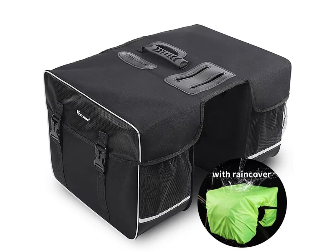 Preta West Biking Bolsa Alforje 30l Capa Chuva Resistente Desgaste Viagens Ciclismo Refletivos Noturnos Ideal Bagagem Traseira Montanha