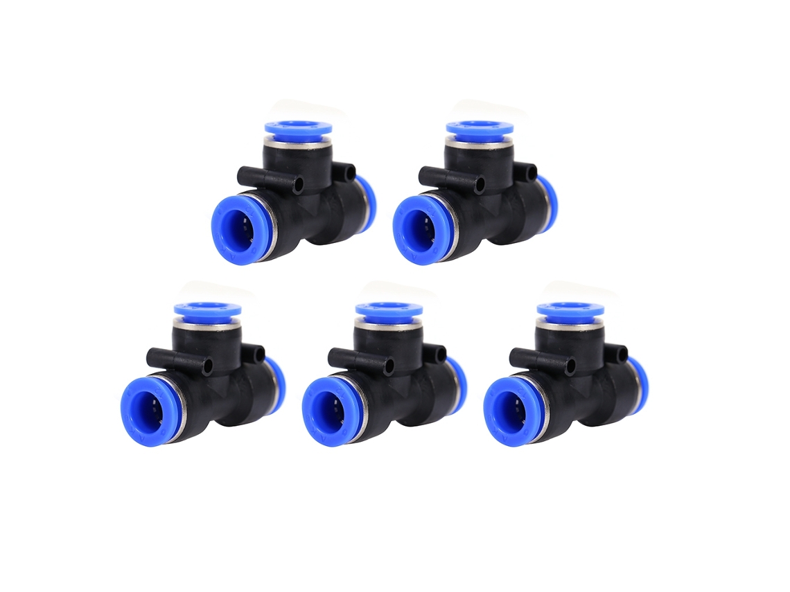 Conector Neumático De Plástico De Liberación Rápida Para Mangueras, Válvulas Y Tuberías De Aire, Con Un Diseño Flexible Y Seguro.