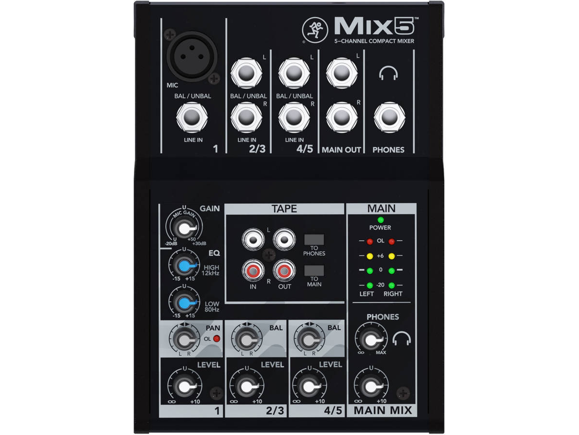 Mesa de Mezclar MACKIE MIX5 (20 - 30000 Hz - 2000 Ω)