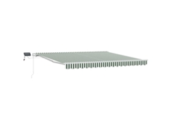 Maison Exclusive - Toldo Retráctil Manual Verde Y 400 X 300 Cm Tela Y Acero