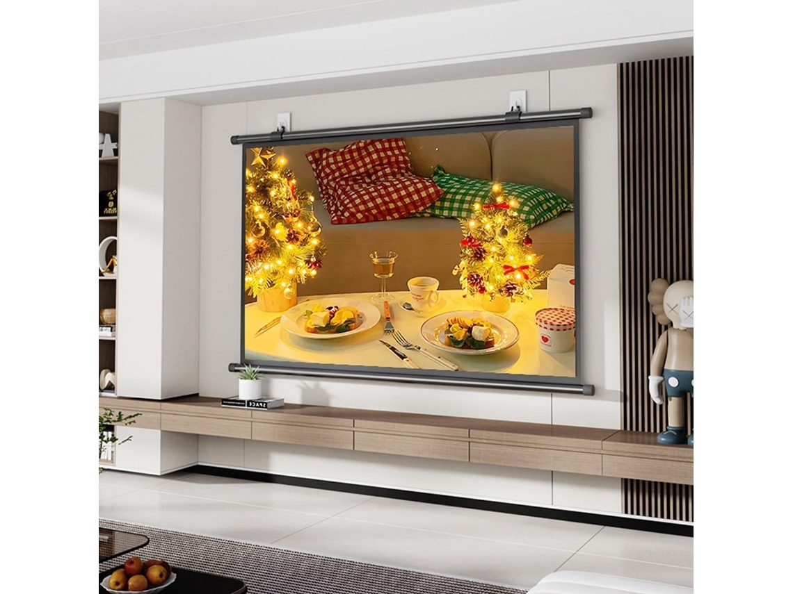 Pantalla De Proyección Manual De Pared Para Cine En Casa (40/50/60 Pulgadas) 4k, Portátil, Para Uso En
