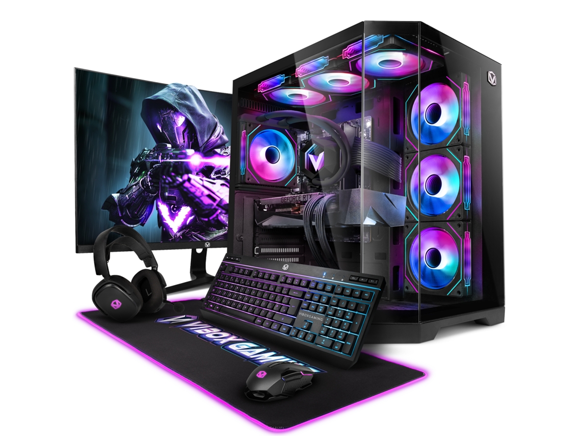 PC para juegos Vibox IV-342 completa • Ryzen 7 5700x 4.2 GHz • RTX 5070 12 GB • 32 GB de RAM • SSD de 1 TB • Windows 11 • Wifi