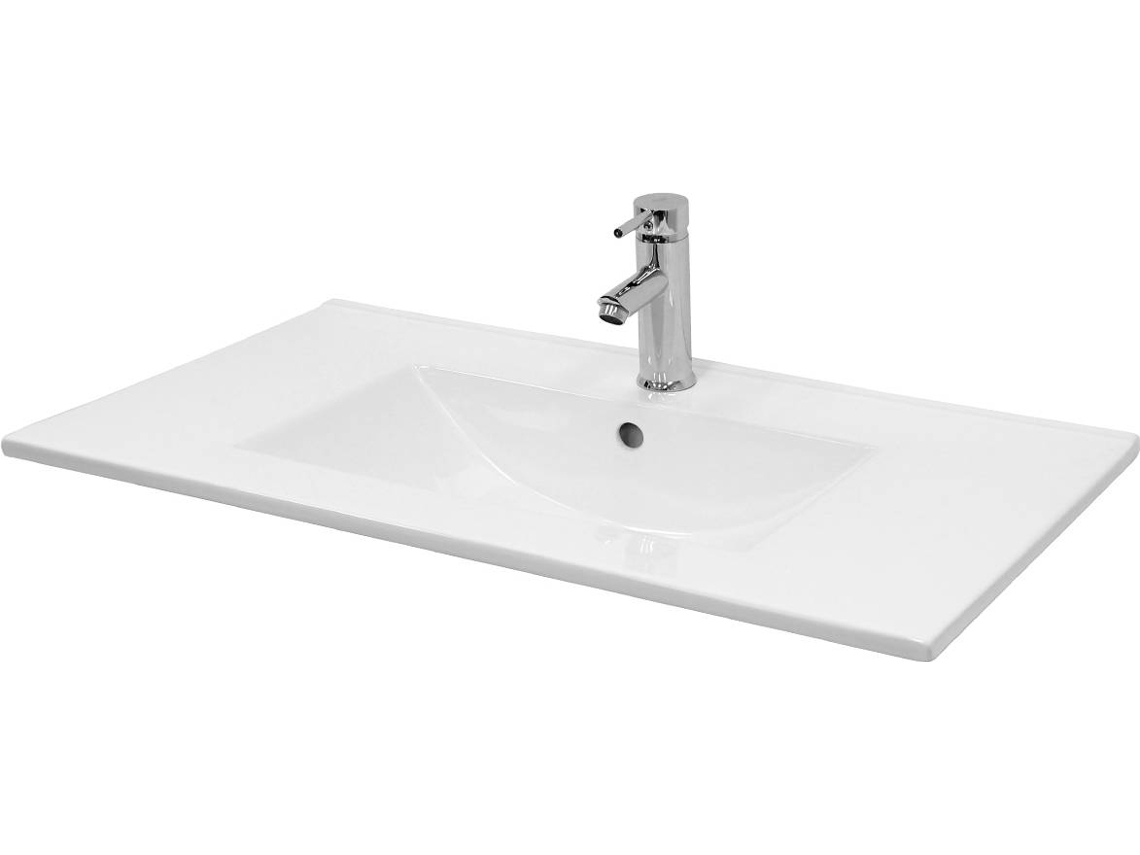 Lavabo ECD GERMANY Rectangular Cerámica (Blanco - 81 x 46.5 x 17.5 cm)