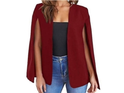 2026-chaqueta Casual De Mujer Con Manga Dividida Y Cuello Chal Para Trabajo Y Ocasiones Formales Fyg Xl Rojo